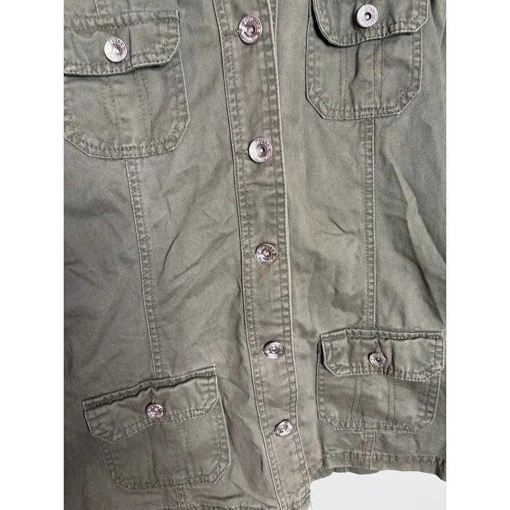 Justice Girls Green Canvas Embellished Jacket 18